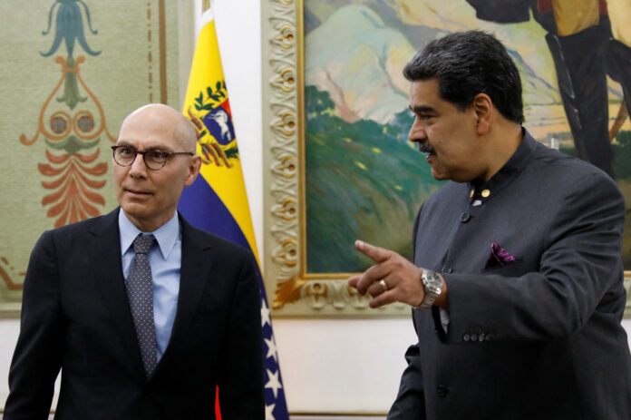 Venezuela's President Nicolas Maduro meets with UN High Commissioner for Human Rights Volker Turk, in Caracas