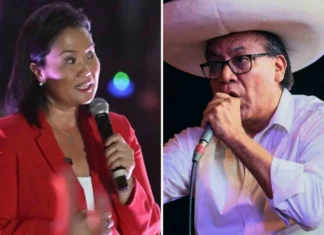 Keiko Fujimori aventaja levemente a Roberto Sánchez en Perú
