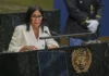 Delcy Rodríguez dice en la ONU que en Venezuela habrá elecciones