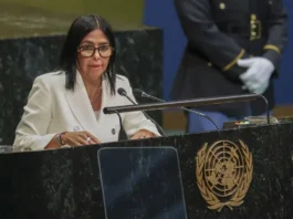 Delcy Rodríguez dice en la ONU que en Venezuela habrá elecciones
